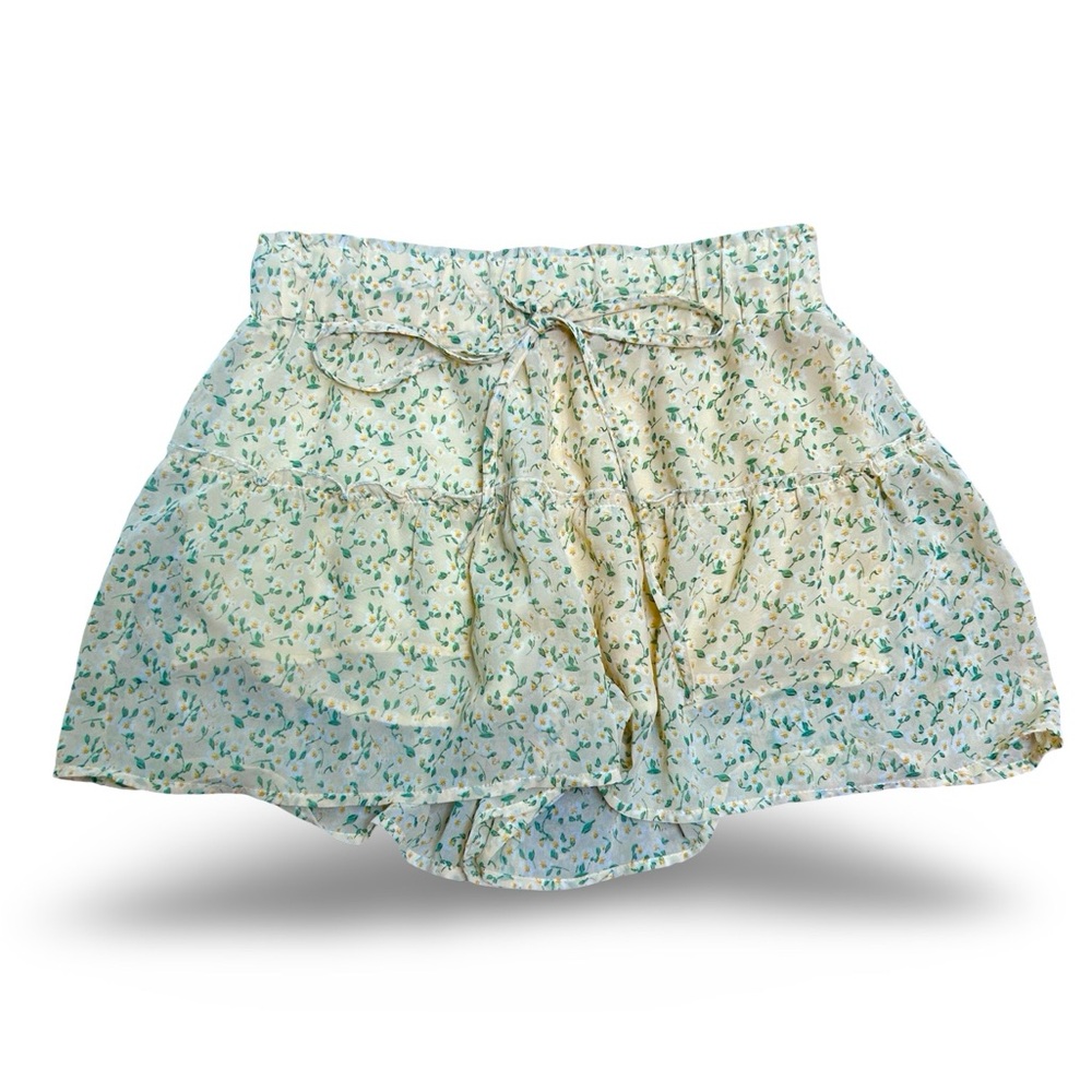 Altar'd State Cream Floral Mini Skirt